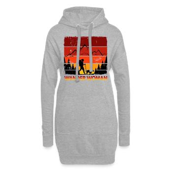Frauen Wandern Wander Woman Bergmädchen Bergmadl - Hoodie-Kleid - Grau meliert - Vorne