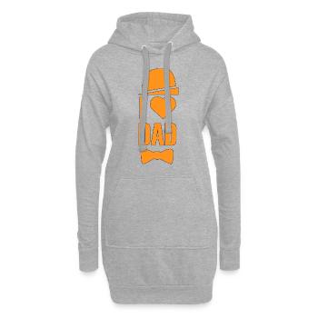 Fête des Pères, Cadeau de la Fête des Pères - Papa fier - Sweat-shirt à capuche long Femme - gris chiné - Devant