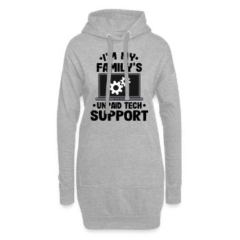 First Level Support Cadeau Drôle Programmeur - Sweat-shirt à capuche long Femme - gris chiné - Devant
