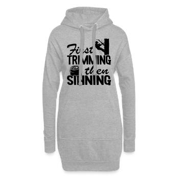 Baumpflege Baumpfleger & Bier Holzfäller Papa - Hoodie-Kleid - Grau meliert - Vorne