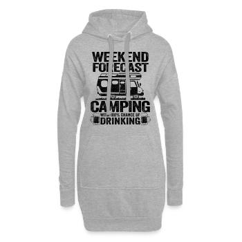 Camping Spruch Lustig Camper Geschenk Bier Wandern - Hoodie-Kleid - Grau meliert - Vorne