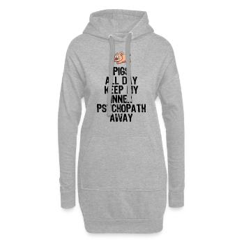 Lustiger Schweine Spruch als Geschenk - Hoodie-Kleid - Grau meliert - Vorne