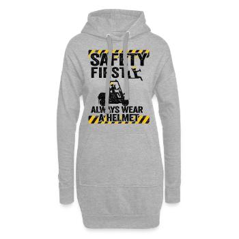 Lustig Gabelstapler Geschenk Staplerfahrer Lager - Hoodie-Kleid - Grau meliert - Vorne