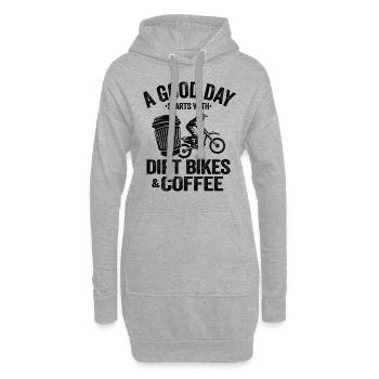 A Good Day Starts With Dirt Bikes & Coffee Funny - Hoodie Dress - heather grey - Front