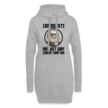 Énonciation socialiste drôle au sujet du socialisme ! - Sweat-shirt à capuche long Femme - gris chiné - Devant