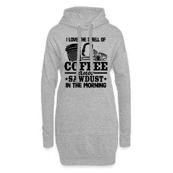 Café & Sciure d’arborescence Arborescence Cadeau - Sweat-shirt à capuche long Femme - gris chiné - Devant