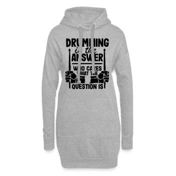 Drummer Spruch Schlagzeuger Geschenk Lustig - Hoodie-Kleid - Grau meliert - Vorne