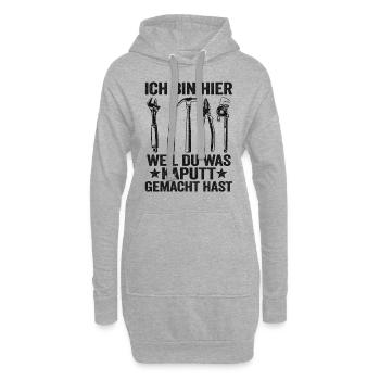 Handwerker Vatertag Geschenk Papa Heimwerker - Hoodie-Kleid - Grau meliert - Vorne