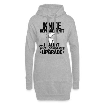 Knie OP Operation Geschenk Genesung Spruch Lustig - Hoodie-Kleid - Grau meliert - Vorne