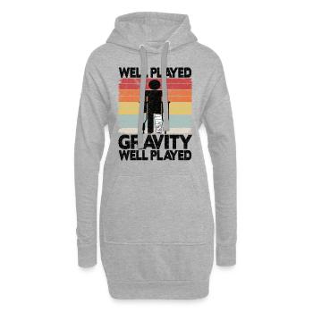 Gut gespielt Gravitation Gebrochenes Bein - Hoodie-Kleid - Grau meliert - Vorne