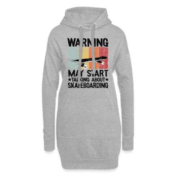 Cadeau de skateboarder dicton vintage de skateur - Sweat-shirt à capuche long Femme - gris chiné - Devant