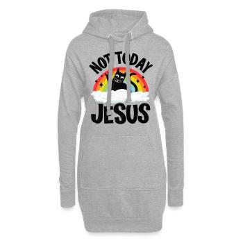 Heavy Metal Katze Regenbogen Retro Death Metal - Hoodie-Kleid - Grau meliert - Vorne