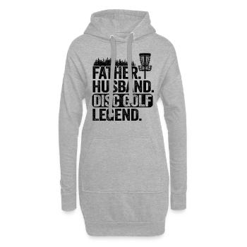 Père Mari Disc Golf Legend Cadeau Fête des Pères - Sweat-shirt à capuche long Femme - gris chiné - Devant