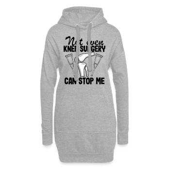 Knie OP Operation Geschenk Genesung Spruch Lustig - Hoodie-Kleid - Grau meliert - Vorne