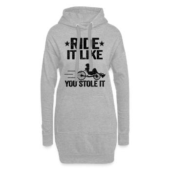 Liegefahrrad Lustig Liegerad Liegeradfahrer - Hoodie-Kleid - Grau meliert - Vorne