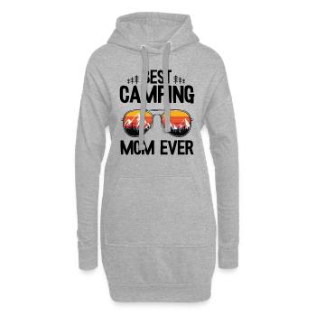 Beste Camping Mama Camper Muttertag Wohnwagen - Hoodie-Kleid - Grau meliert - Vorne