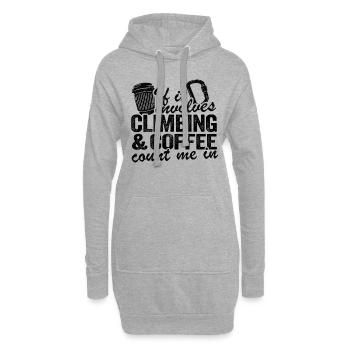 Cadeau de grimpeur d'escalade et de café - Sweat-shirt à capuche long Femme - gris chiné - Devant