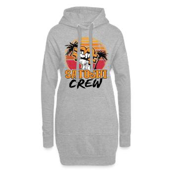 Satoshi Crew BTC Vintage cryptomonnaies Bitcoin - Sweat-shirt à capuche long Femme - gris chiné - Devant