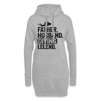 Plongeur Cadeau Plongée Plongée Sports De Pères Papa - Sweat-shirt à capuche long Femme - gris chiné - Devant