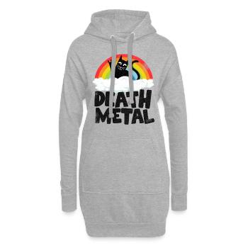Death Metal Katze Regenbogen Retro Heavy Metal - Hoodie-Kleid - Grau meliert - Vorne