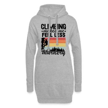 Klettern Hobby Kletterer Geschenk Bouldern Spruch - Hoodie-Kleid - Grau meliert - Vorne