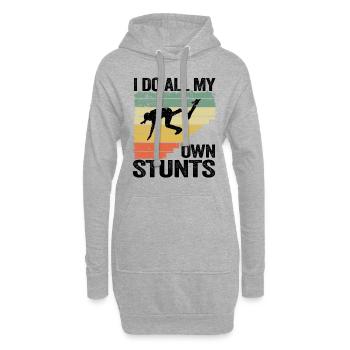 Skateboard Skateboarder Geschenk Spruch Lustig - Hoodie-Kleid - Grau meliert - Vorne