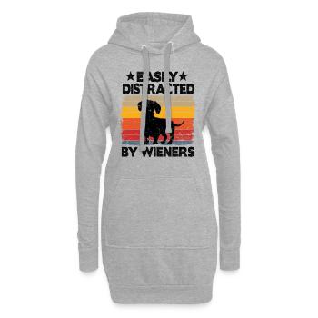 Teckel propriétaire teckel blaireau chien amant - Sweat-shirt à capuche long Femme - gris chiné - Devant
