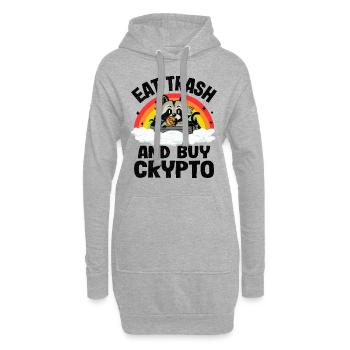 Crypto Raton laveur Bitcoin BTC Crypto-monnaies - Sweat-shirt à capuche long Femme - gris chiné - Devant