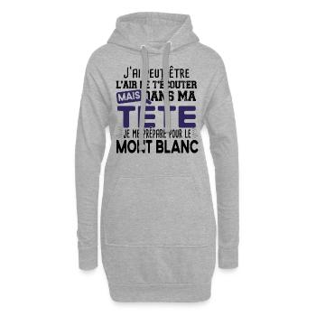 2022 Mont Blanc Montagne Randonnée Alpes Humour - Sweat-shirt à capuche long Femme - gris chiné - Devant