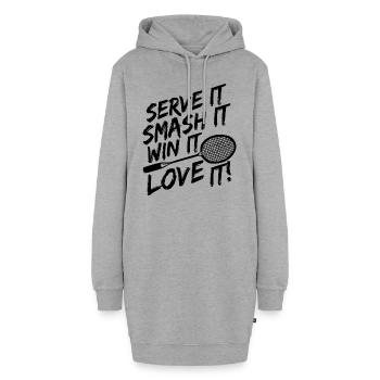 Badminton - Hoodie-Kleid - Grau meliert - Vorne