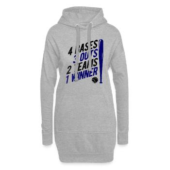 Baseball - Hoodie-Kleid - Grau meliert - Vorne
