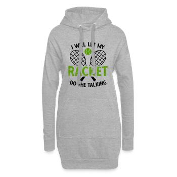 Tennisplatz Spruch Für Tennis - Hoodie-Kleid - Grau meliert - Vorne