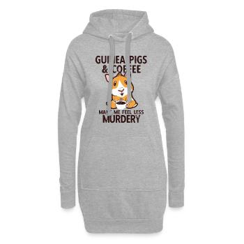 Nagetier Meerschwein Meerschweinchen - Hoodie-Kleid - Grau meliert - Vorne