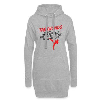 Koreanischer Kampfsport Taekwondo - Hoodie-Kleid - Grau meliert - Vorne