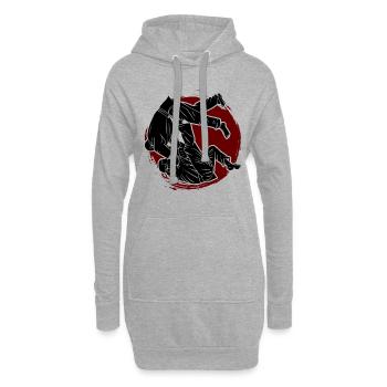 Japanischer Kampfsport Judo - Hoodie-Kleid - Grau meliert - Vorne