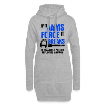 Maschinen-Bediener Maschinenführer Machinist - Hoodie-Kleid - Grau meliert - Vorne