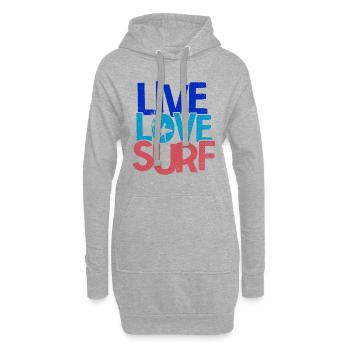 Surfen Wellenreiten Für Surfing - Hoodie-Kleid - Grau meliert - Vorne