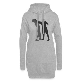 Israelischer Kampfsport Krav Maga - Hoodie-Kleid - Grau meliert - Vorne