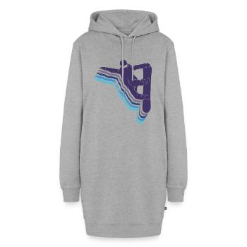 Snowboard Spruch für Snowboarder - Hoodie-Kleid - Grau meliert - Vorne