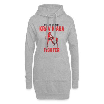 Israelischer Kampfsport Krav Maga - Hoodie-Kleid - Grau meliert - Vorne