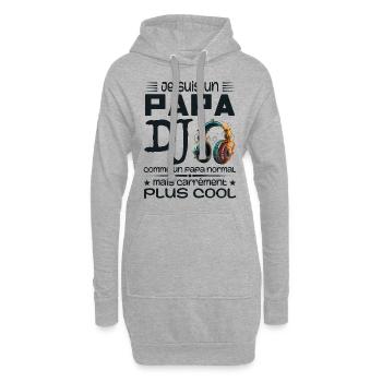 DJ Dad - Papa DJ Geschenk - Hoodie-Kleid - Grau meliert - Vorne