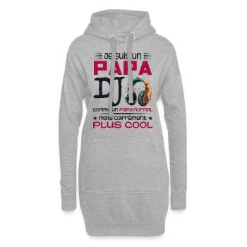 DJ Dad - Papa DJ Geschenk - Hoodie-Kleid - Grau meliert - Vorne