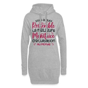 Der beste Reitlehrer der Welt - Hoodie-Kleid - Grau meliert - Vorne