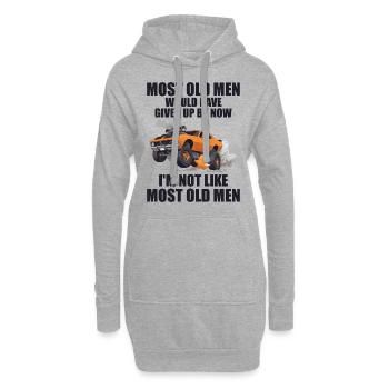 I'm Not Like Most Old Men | Funny Drag Racing - Sweat-shirt à capuche long Femme - gris chiné - Devant