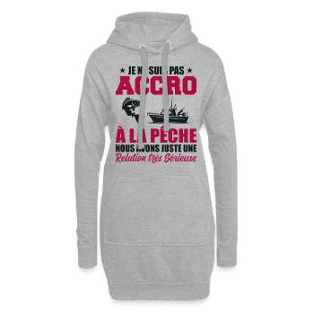 Je Ne Suis Pas Accro A La Pêche | Cadeau Pêcheur - Sweat-shirt à capuche long Femme - gris chiné - Devant