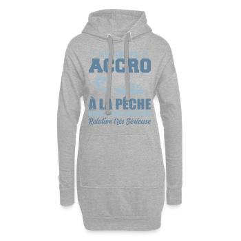 Ich bin nicht süchtig nach Angeln | Fischer Geschenk - Hoodie-Kleid - Grau meliert - Vorne