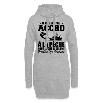 Ich bin nicht süchtig nach Angeln | Fischer Geschenk - Hoodie-Kleid - Grau meliert - Vorne