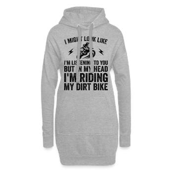 Lustiges Dirtbike | Niedlicher Motocross-Dirtbike-Fahrer - Hoodie-Kleid - Grau meliert - Vorne