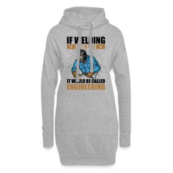 if welding was easy it would be called engineering - Sweat-shirt à capuche long Femme - gris chiné - Devant