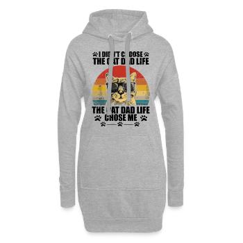 I didn't choose the cat dad life - Sweat-shirt à capuche long Femme - gris chiné - Devant